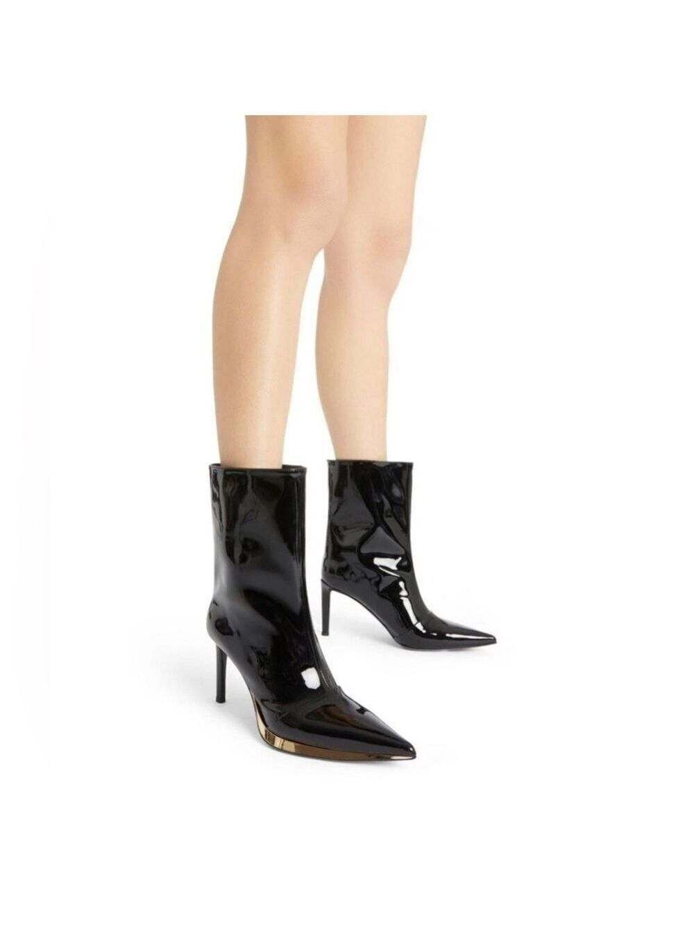 Giuseppe Zanotti Pointed Toe Patent High Heel Ankle Booties - NWT